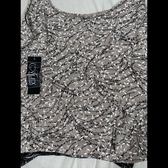 NWT Alex Evenings‎ [PETITE sz XLP ] Textural Glitter Print Tank Top in Beige - Picture 11 of 11